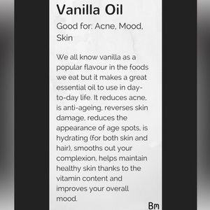 Vanilla oil skin and health benefits